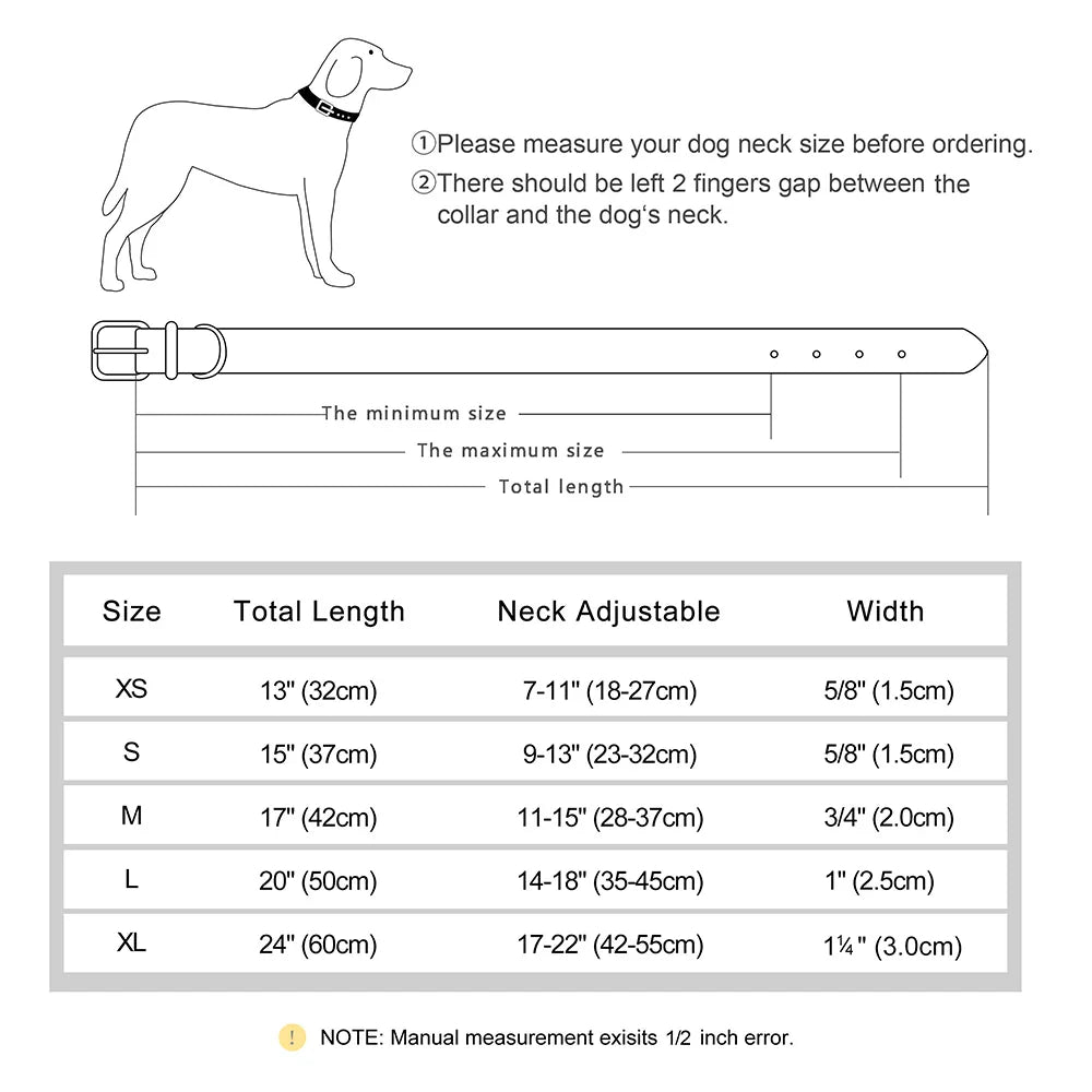 Colar de Couro Personalizado para Cães com Almofada e Identificação Grátis