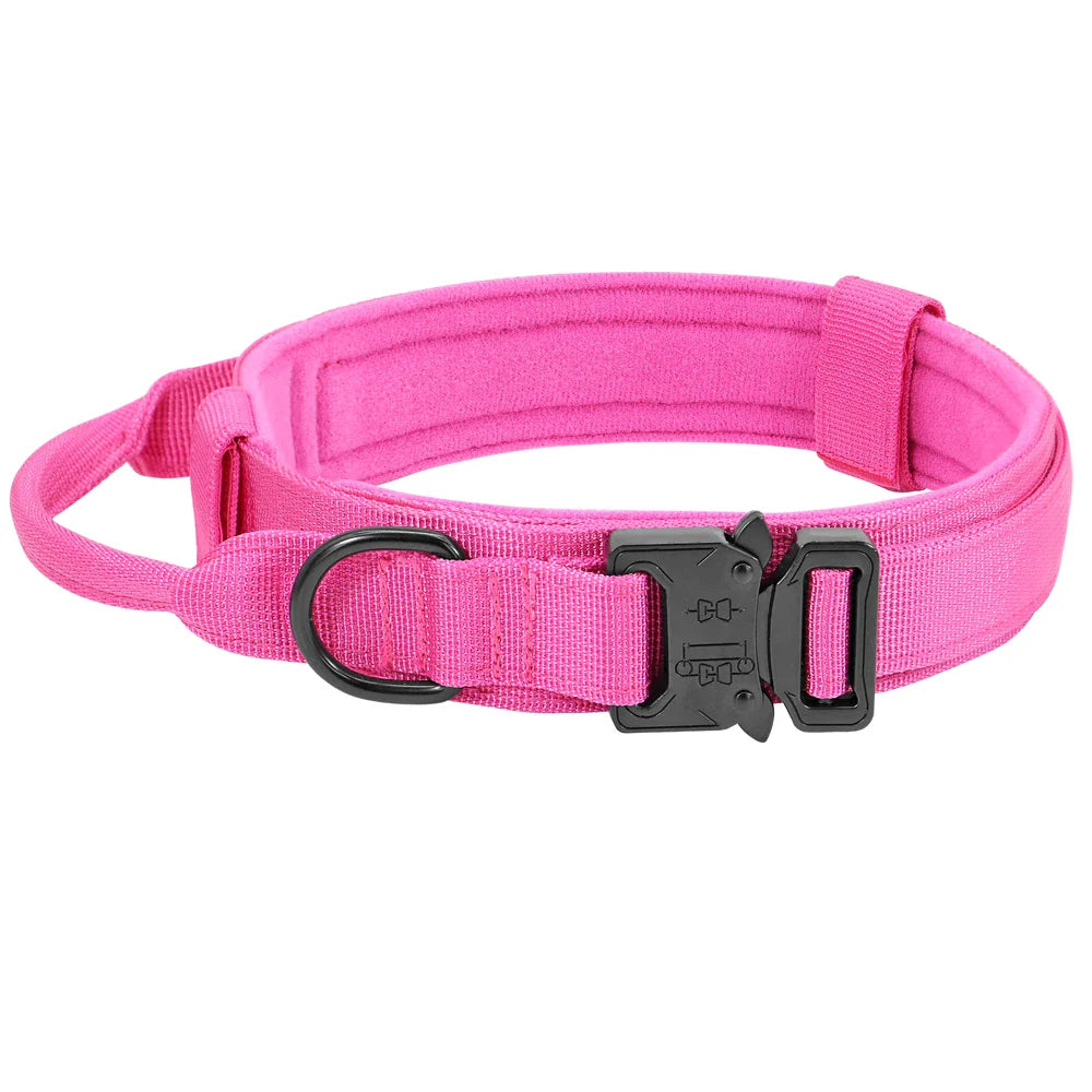 Conjunto de Coleira e Guia Bungee para Cães - Collar Tático de Nylon para Treinamento e Passeio