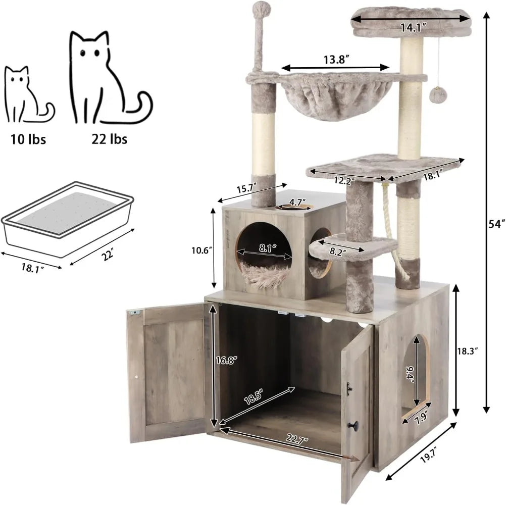 Arranhador Vertical em Madeira para Gatos Internos