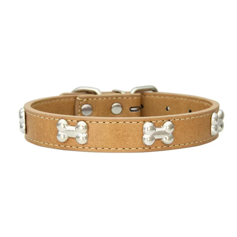 Collar de Couro Resistente para Cães e Gatos - Acessório Ideal para Pets