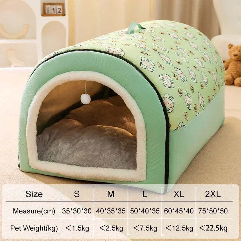 Casinha Aquecida para Cães - Cama Removível e Lavável para Conforto e Sono Profundo