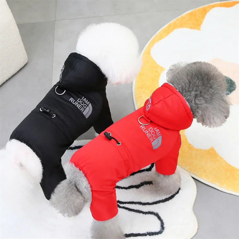 Casaco Térmico Impermeável para Cães Pequenos com Capuz - Roupas para Inverno