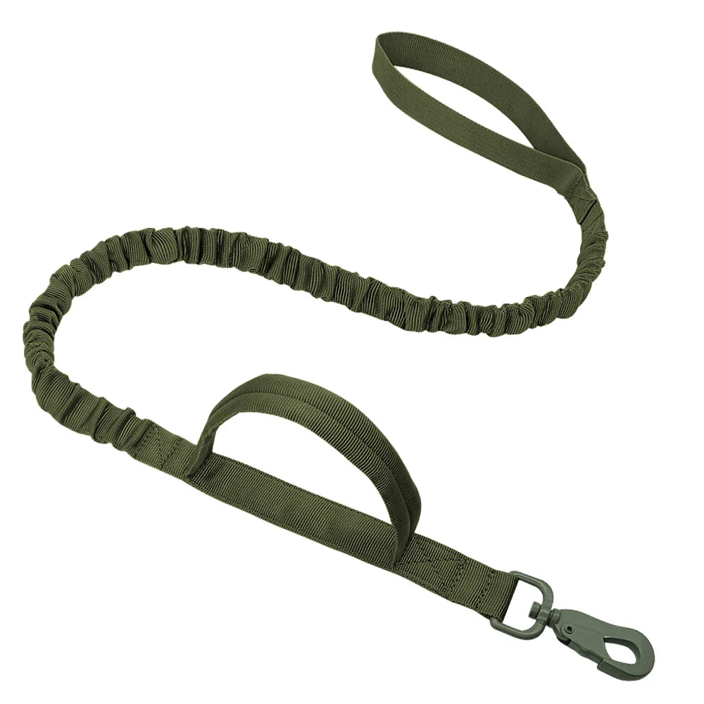 Conjunto de Coleira e Guia Bungee para Cães - Collar Tático de Nylon para Treinamento e Passeio