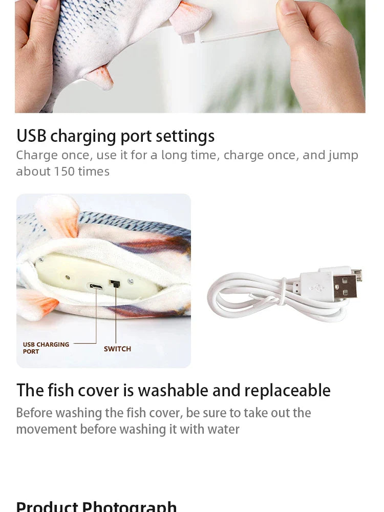 Peixe Interativo com Carregamento USB para Treinamento