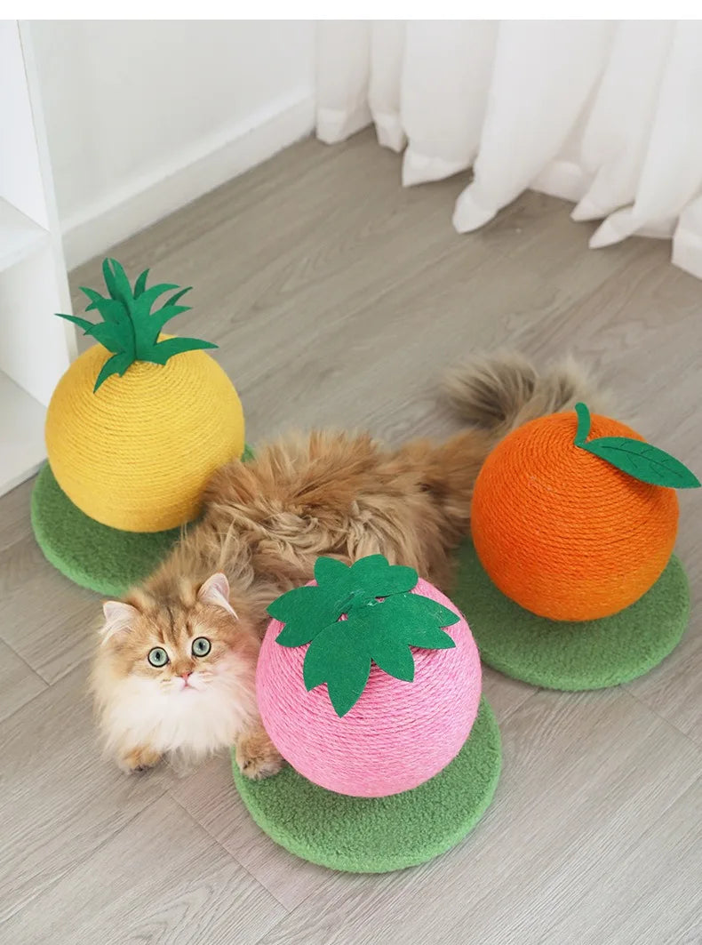 Brinquedo Interativo para Gatos: Abacaxi e Laranja