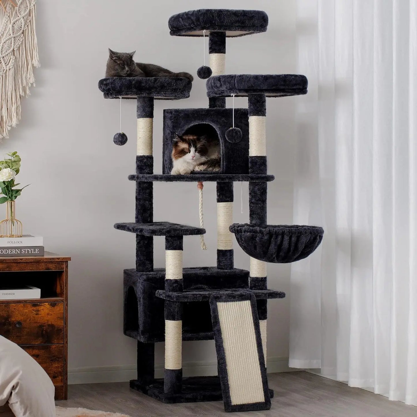 Árvore Para Gatos Grande - Torre Interna Para Conforto e Brincadeira