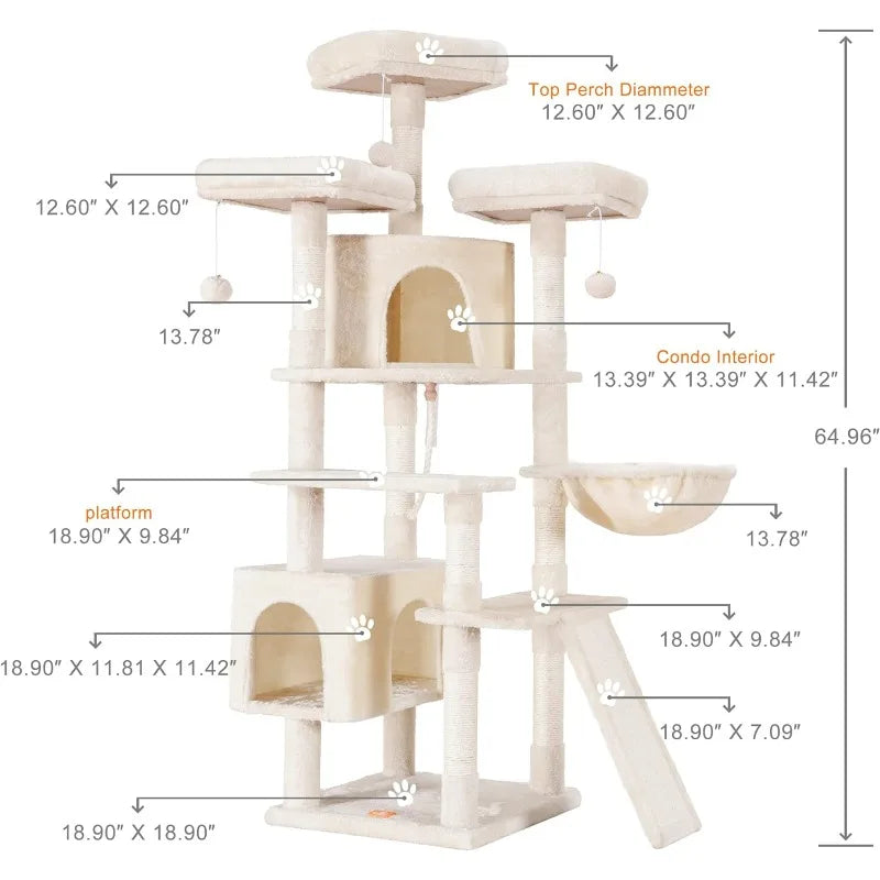 Árvore para Gatos Grande - Torre Ideal para Ambientes Internos