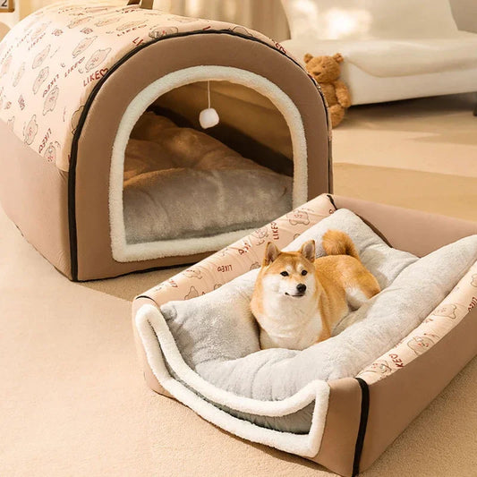 Casinha Aquecida para Cães - Cama Removível e Lavável para Conforto e Sono Profundo