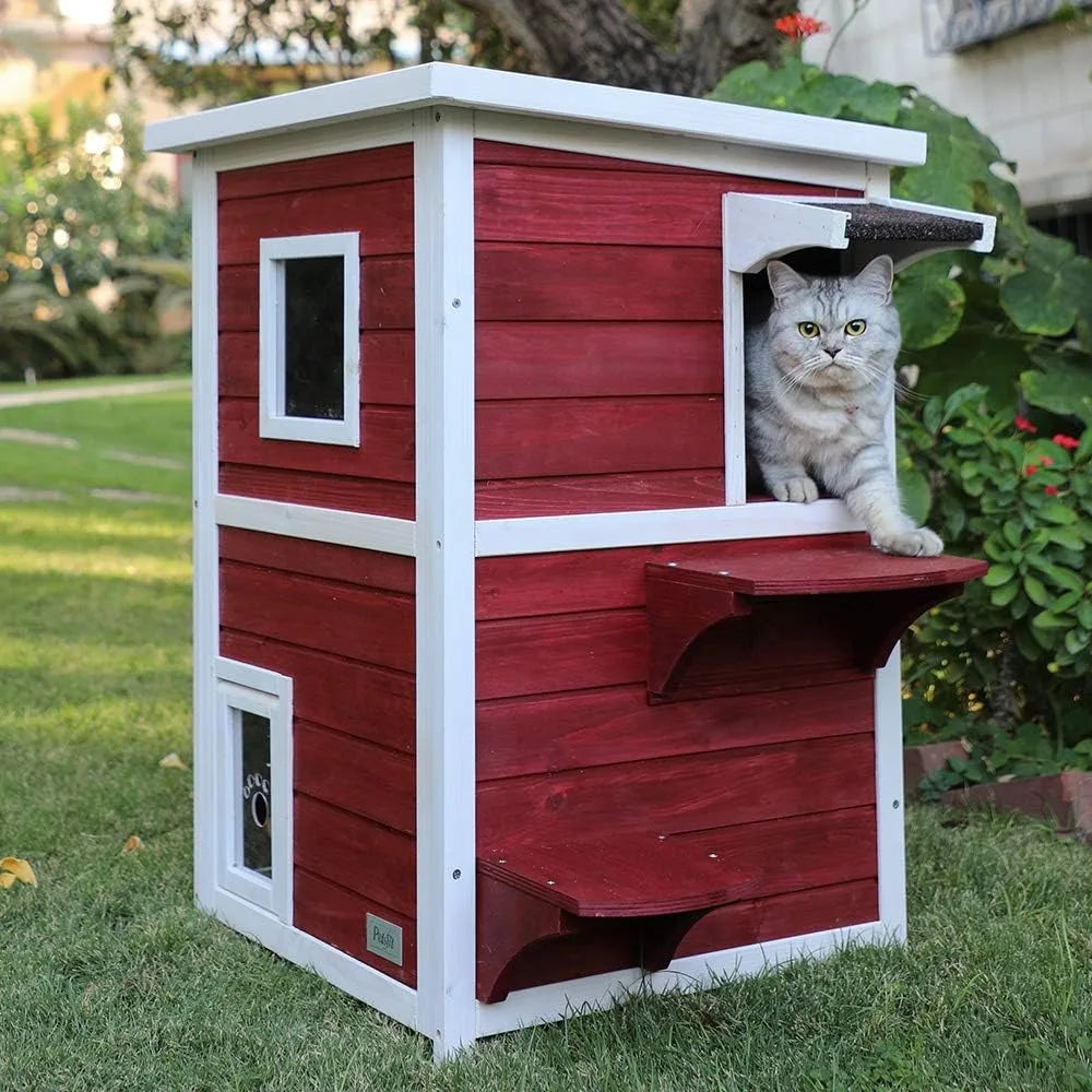 Condomínio Exterior de 2 Andares para Gatos