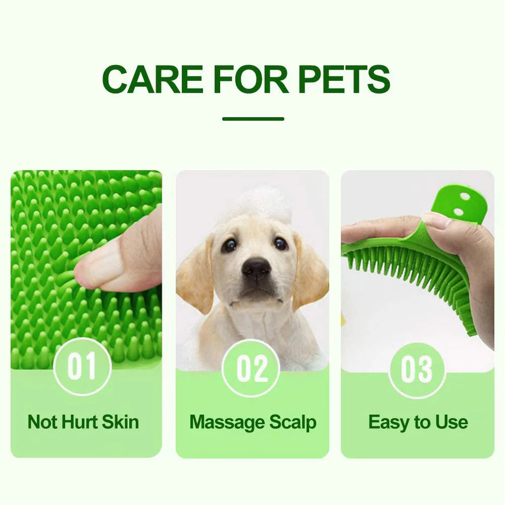 Luvas de Silicone para Banho e Escovação de Pets - Limpeza e Massagem Prática