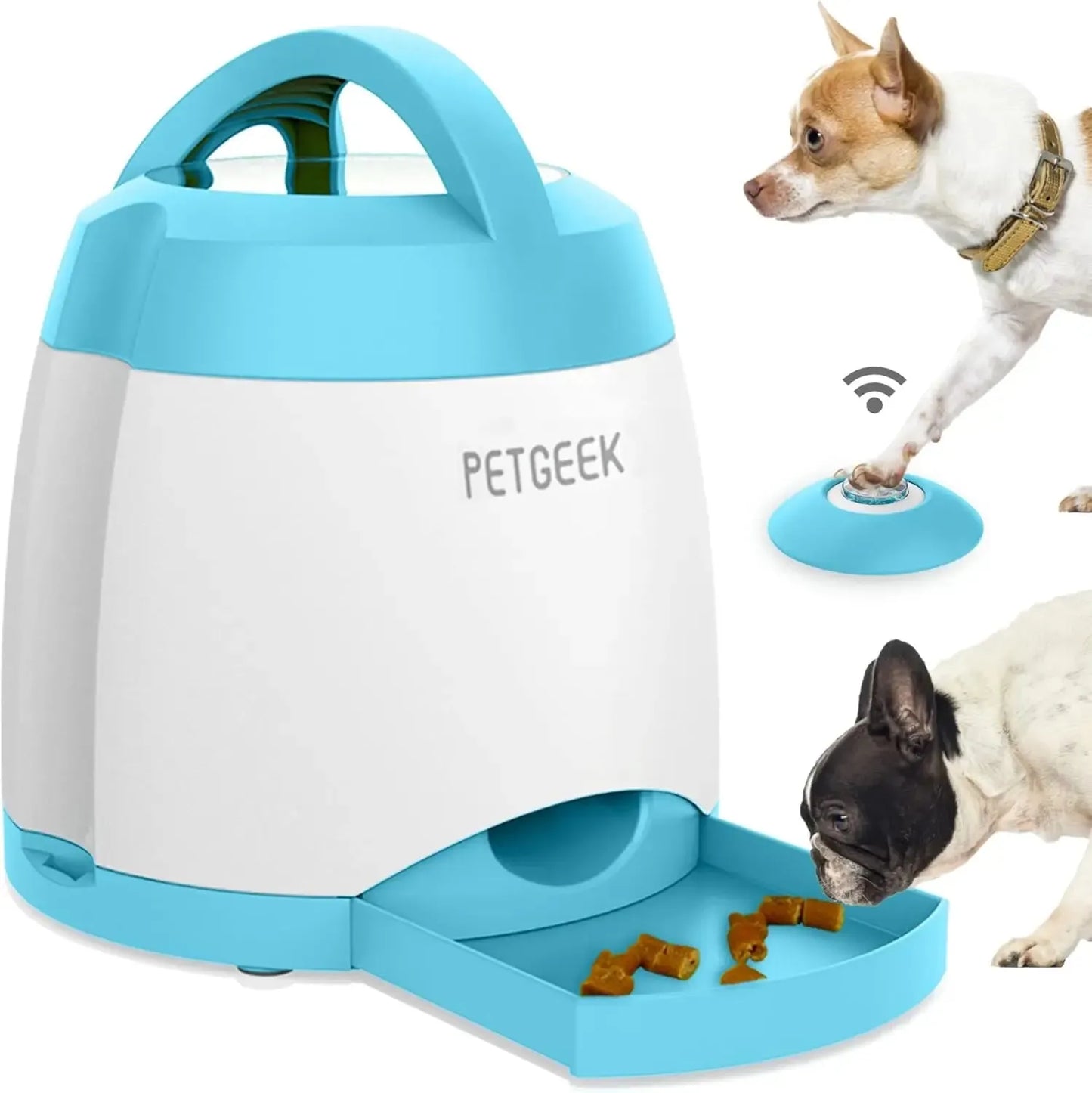 Dispensador Automático de Petiscos Interativo para Cães - Brinquedo Alimentador Inteligente