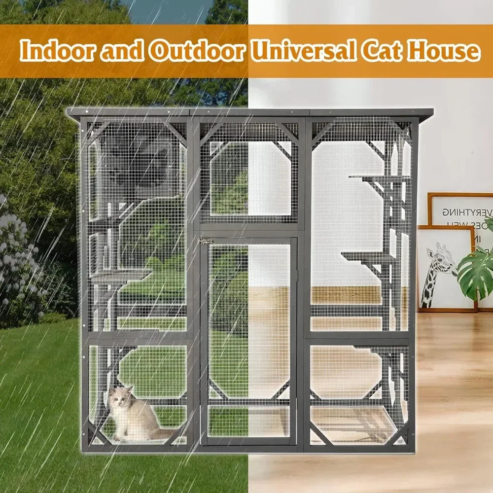 Grande Enclosure de Madeira para Gatos - Catio Externo