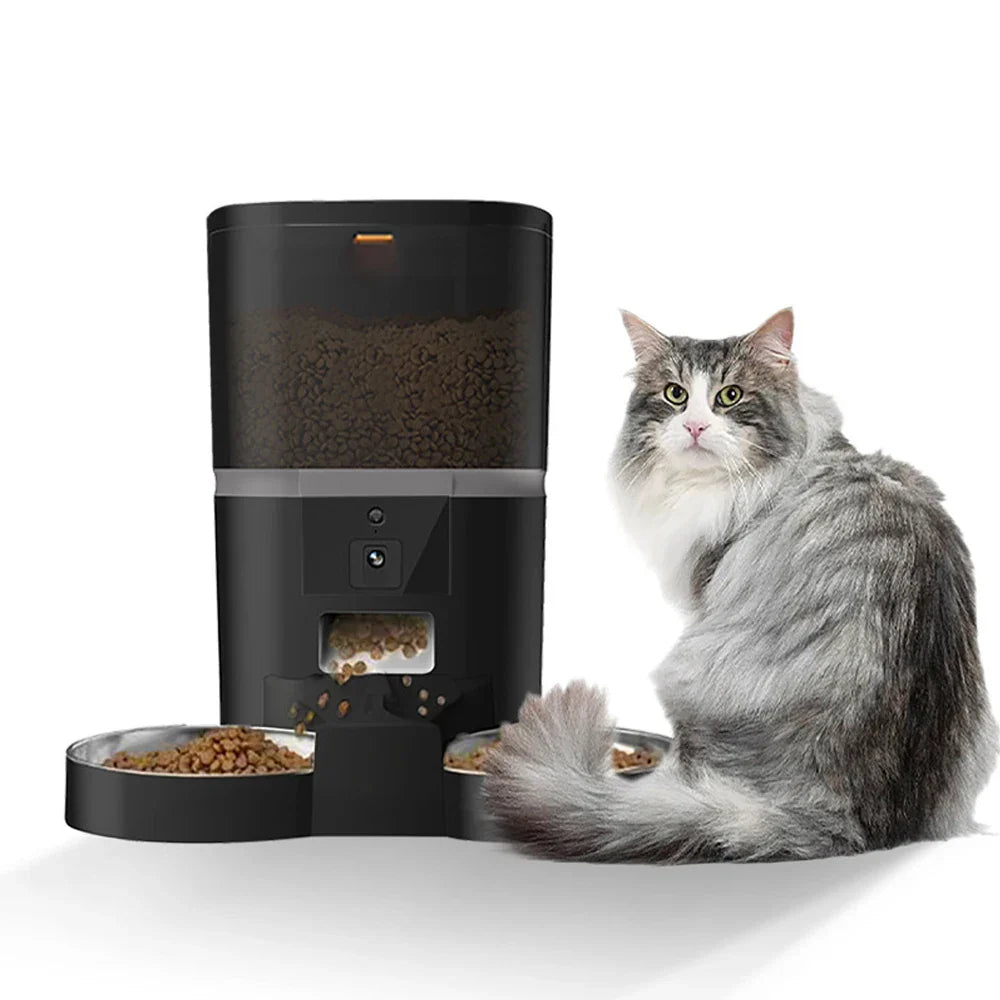 Dispensador Automático de Ração com Câmera para Alimentação Remota de Gatos e Cães Pequenos