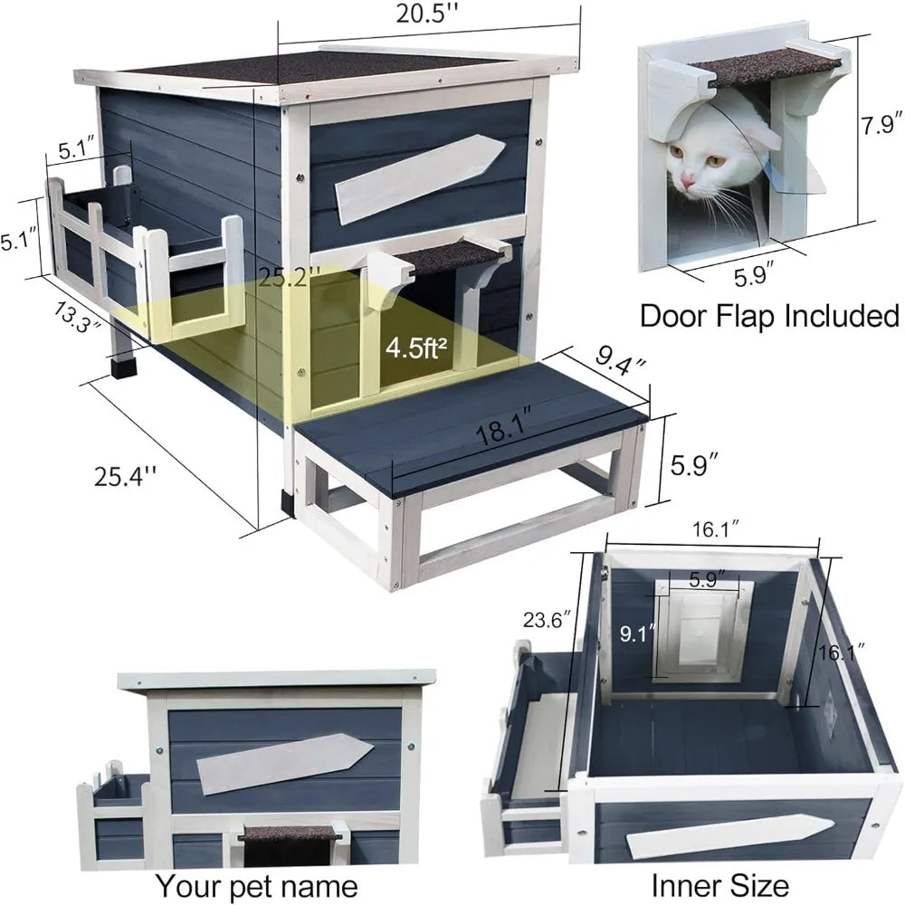 Refúgio Seguro para Gatos Externos com Porta de Escape