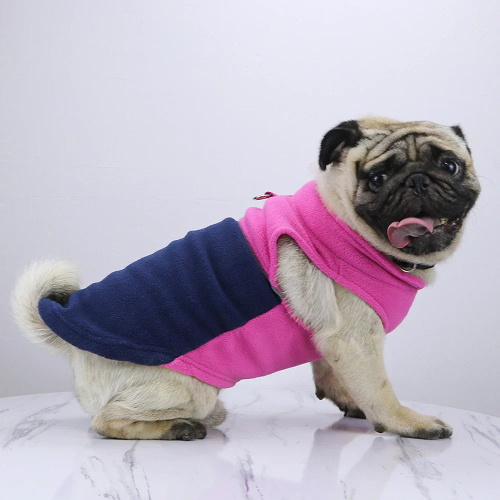 Roupas de Inverno para Cães Pequenos - Casaco Fleece Confortável para Buldogue Francês e Pugs