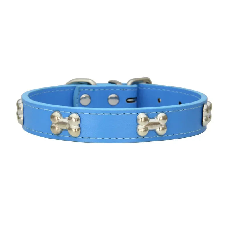 Collar de Couro Resistente para Cães e Gatos - Acessório Ideal para Pets