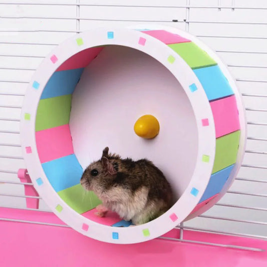 Roda de Exercício Silenciosa para Hamster - Brinquedo Ideal para Pequenos Animais de Estimação