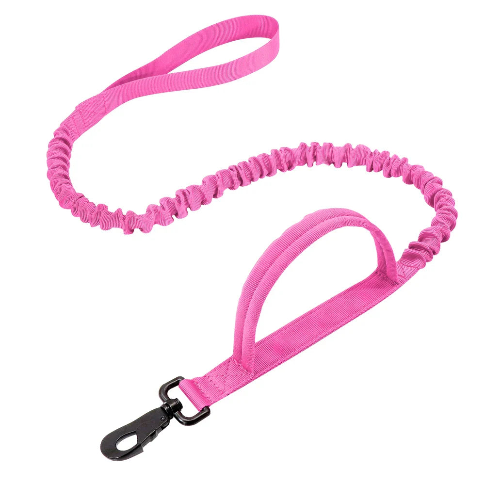 Conjunto de Coleira e Guia Bungee para Cães - Collar Tático de Nylon para Treinamento e Passeio