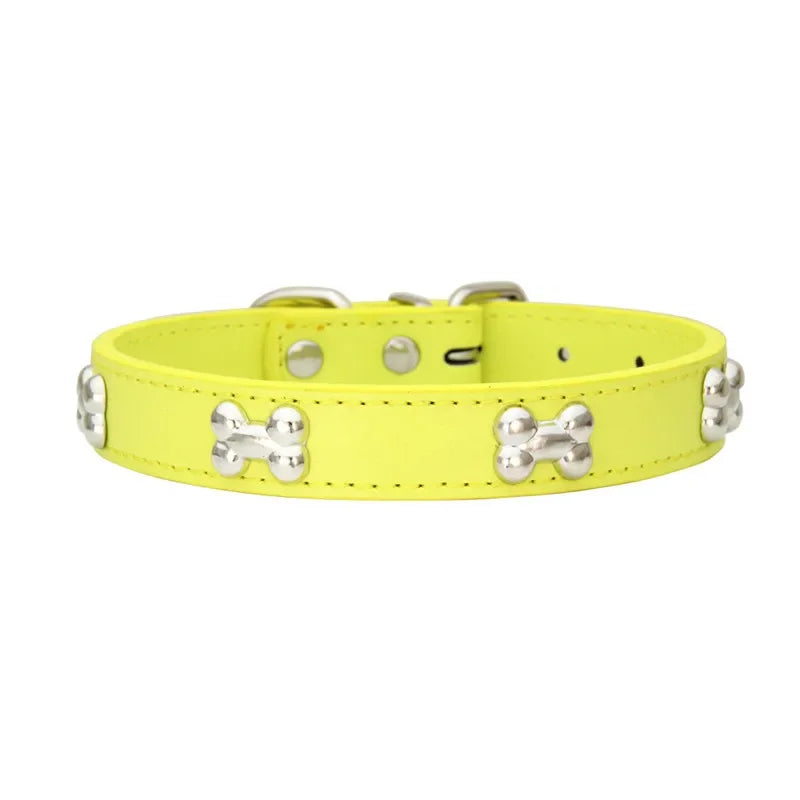 Collar de Couro Resistente para Cães e Gatos - Acessório Ideal para Pets