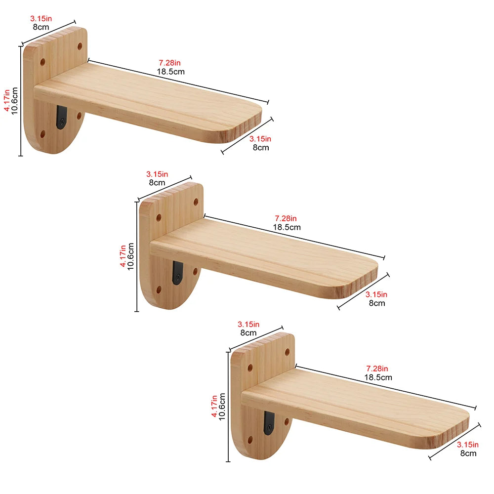 Prateleira de Gato de Madeira para Parede - Escada de Escalada com 4 Degraus e Rede Confortável para Gatos