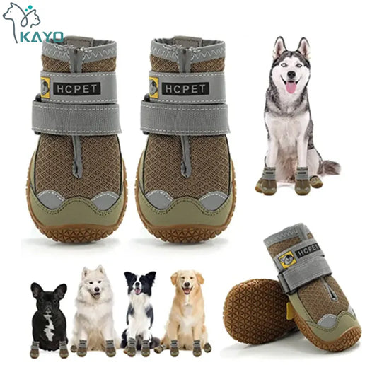 Conjunto de 4 Botas à Prova d'Água para Cães: Calçados Térmicos e Antiderrapantes para Proteger Patas