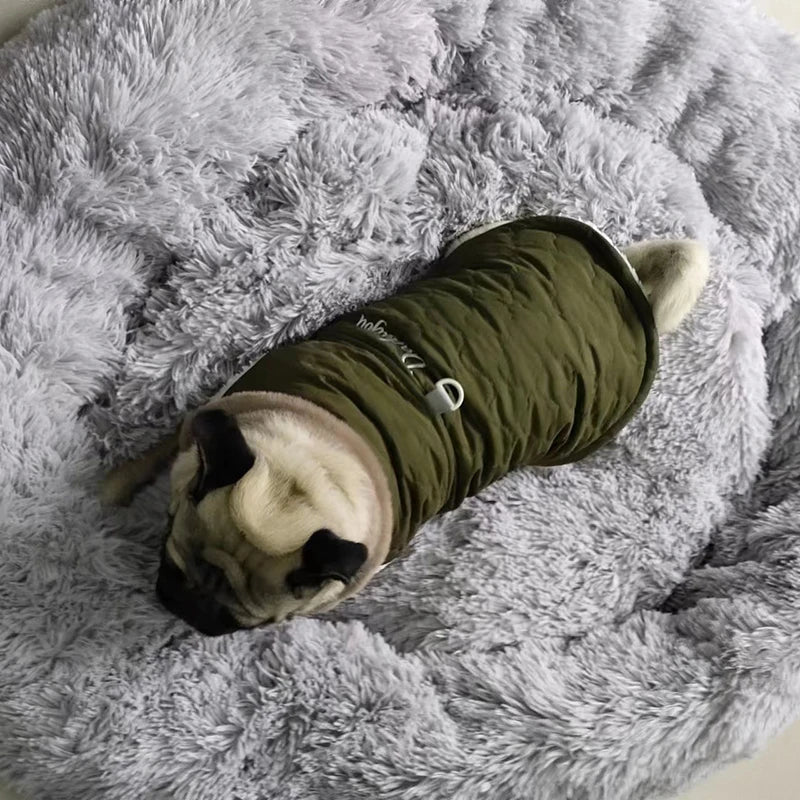 Jaqueta Aquática para Cães com Gola de Pelo - Roupas Quentes para Cães Pequenos