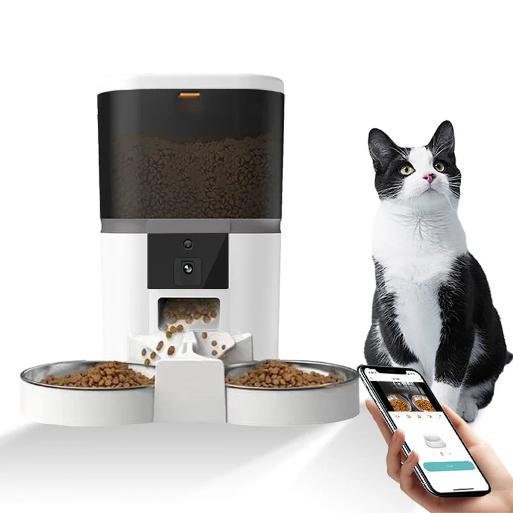 Dispensador Automático de Ração com Câmera para Alimentação Remota de Gatos e Cães Pequenos