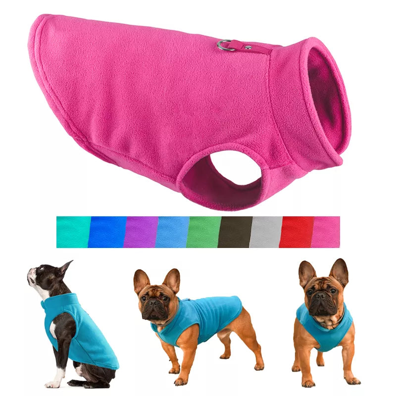 Roupa Quente para Cães - Casaco de Fleece para Filhotes e Cães Pequenos