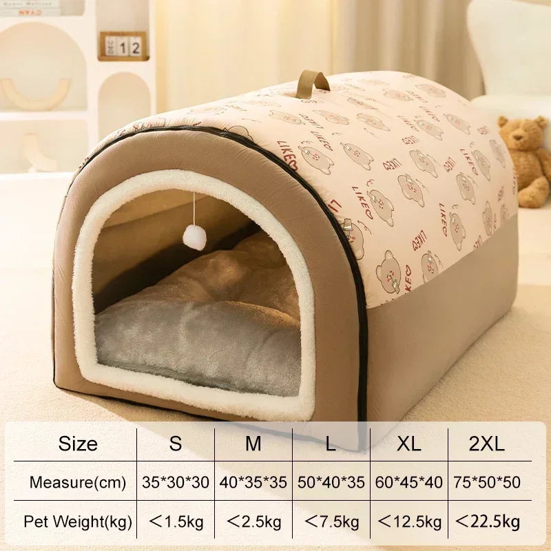 Casinha Aquecida para Cães - Cama Removível e Lavável para Conforto e Sono Profundo