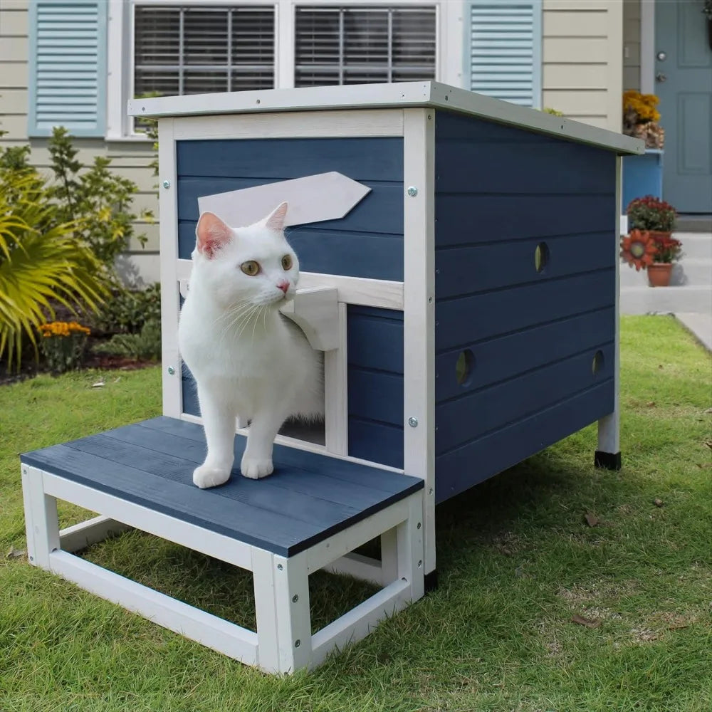 Refúgio Seguro para Gatos Externos com Porta de Escape