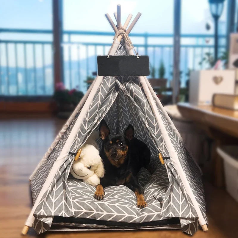 Barraca Pet Portátil Lavável para Cachorros e Gatos - Cama Confortável para Animais de Estimação