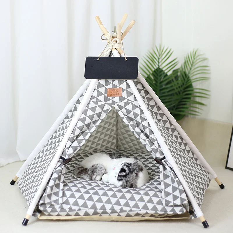 Barraca Pet Portátil Lavável para Cachorros e Gatos - Cama Confortável para Animais de Estimação