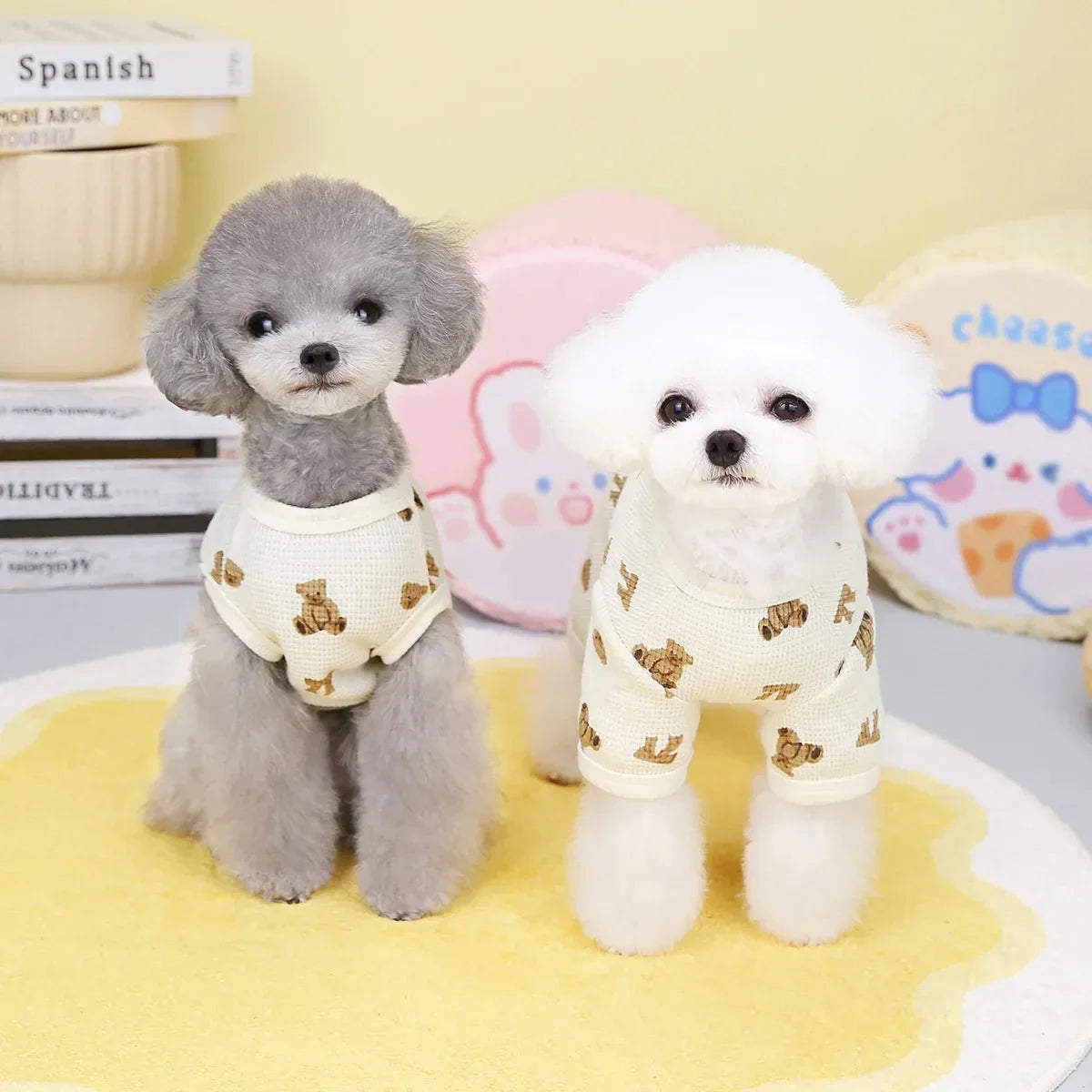 Macacão para Pets Com Design de Urso - Roupa Confortável para Primavera e Verão