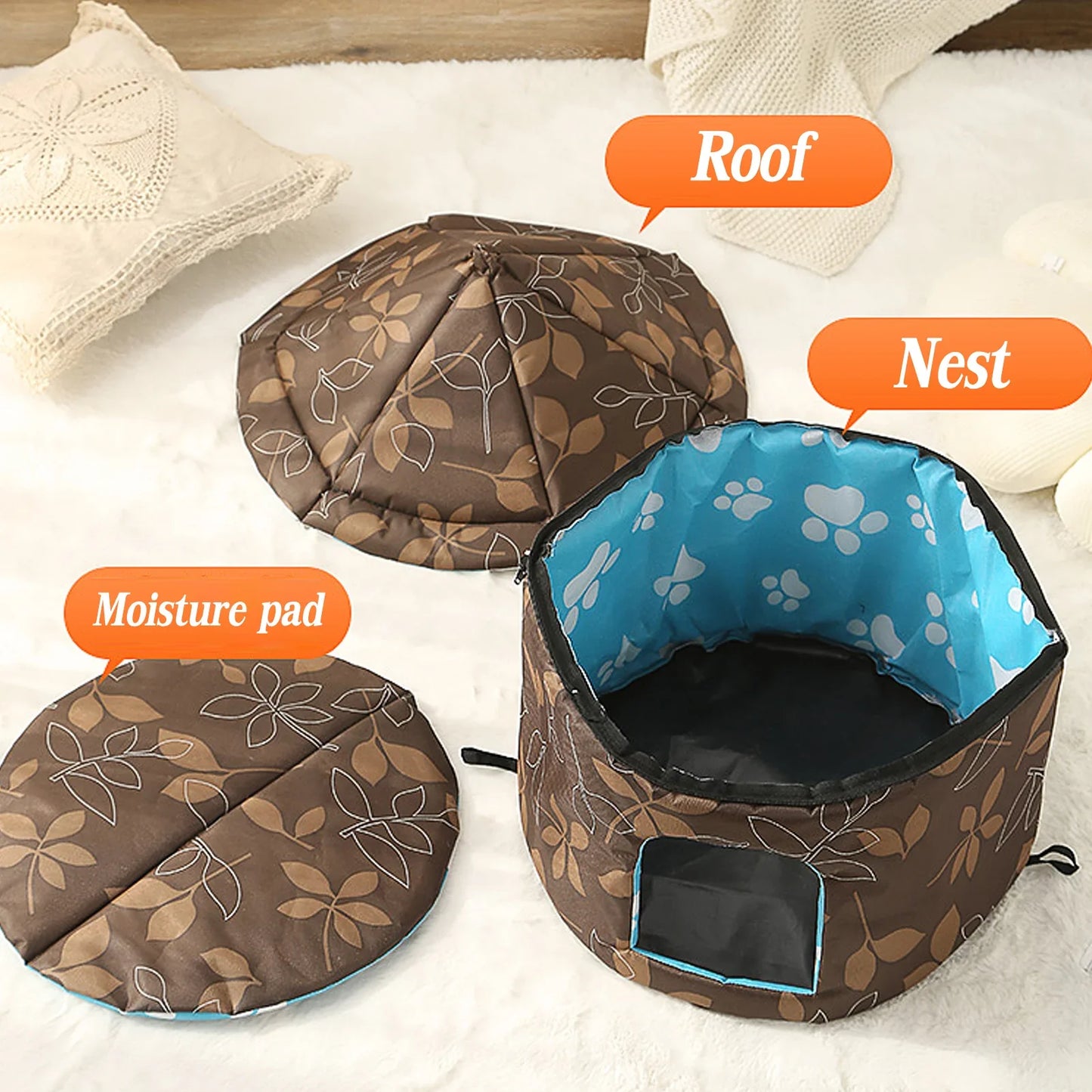 Casinha para Pets Dobrável, Aconchegante e Impermeável - Refúgio Ideal para Cães e Gatos