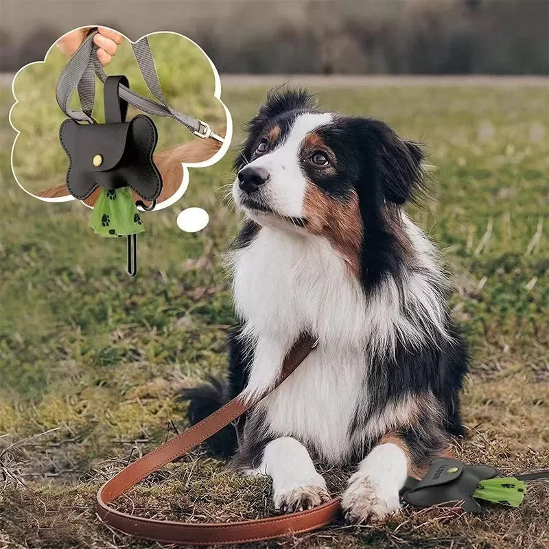 Dispensador de Sacos para Coletar Fezes de Cão com Clipe para Guia - Prático e Portátil