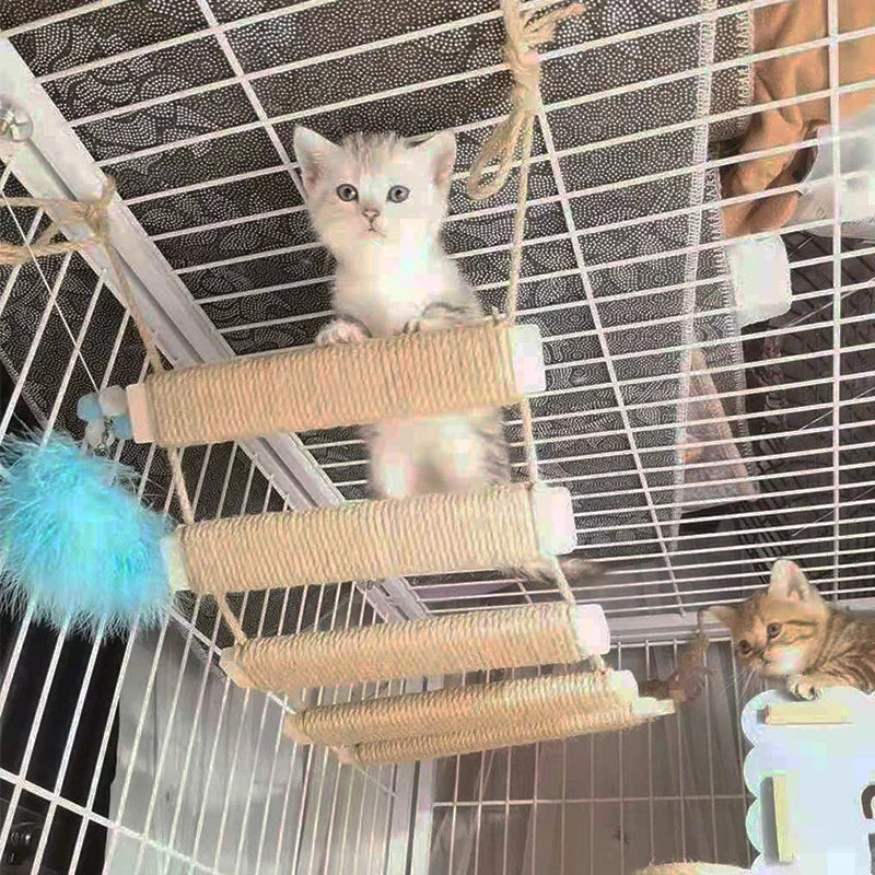 Ponte para Gatos com Escada de Sisal - Móveis para Gatos, Postes de Arranhar e Brinquedos