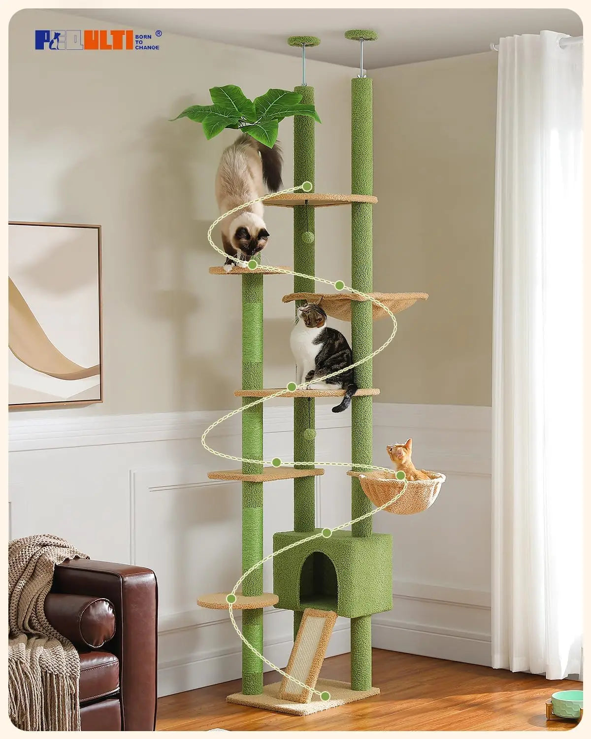 Torre para Gatos Ajustável do Chão ao Teto