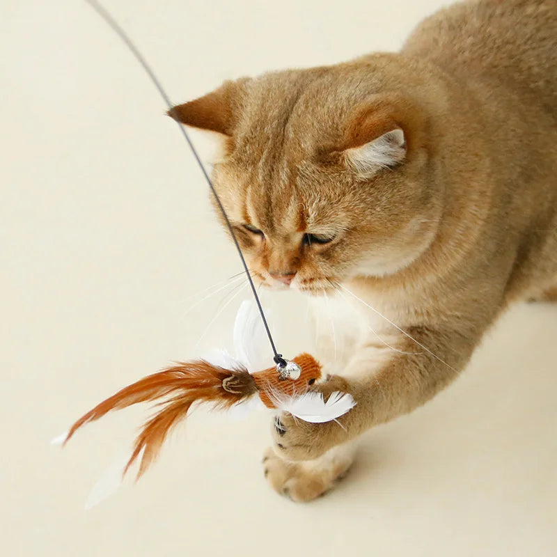 Varinha Interativa para Gatos com Sucção Poderosa e Campainha - Brinquedo de Caça e Exercício