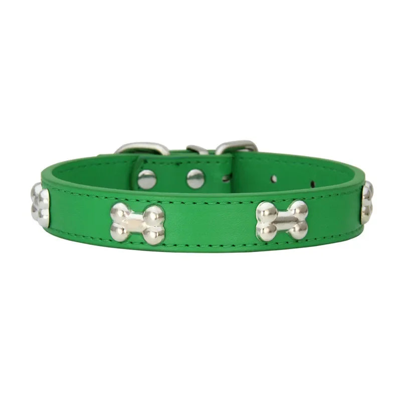 Collar de Couro Resistente para Cães e Gatos - Acessório Ideal para Pets