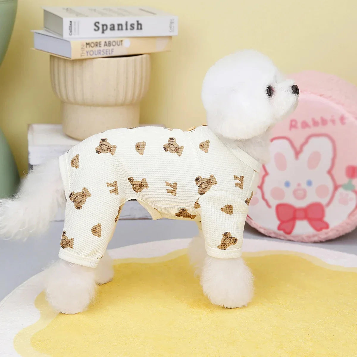 Macacão para Pets Com Design de Urso - Roupa Confortável para Primavera e Verão