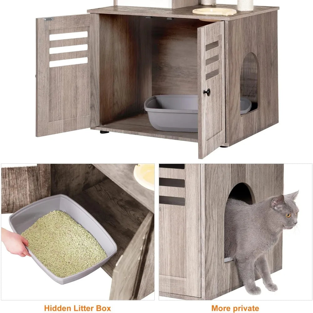 Torre Moderno de Arranhador para Gatos - Design Prático e Confortável