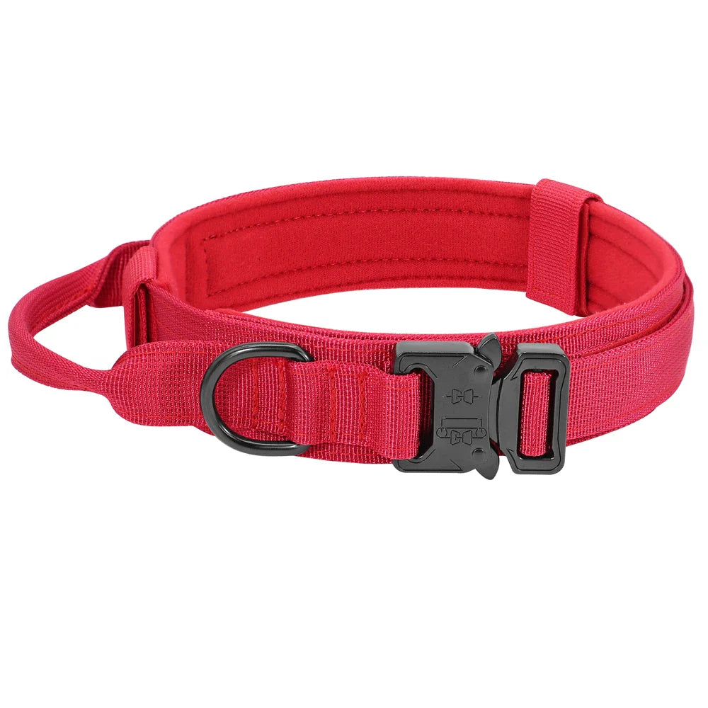 Conjunto de Coleira e Guia Bungee para Cães - Collar Tático de Nylon para Treinamento e Passeio