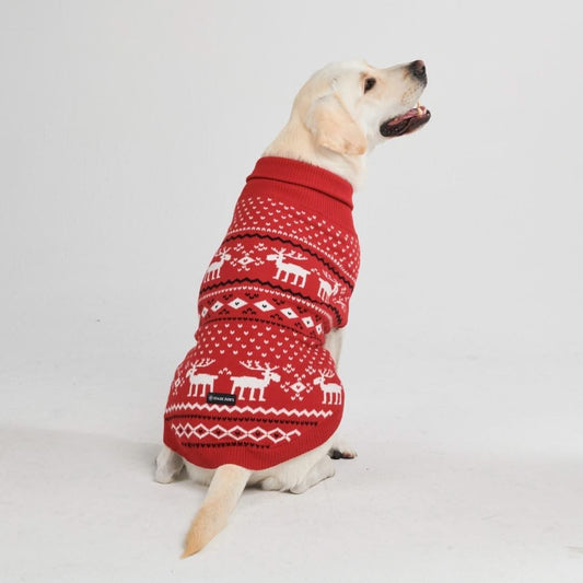 Suéter Tricotado de Natal para Cachorro - Vermelho Dasher