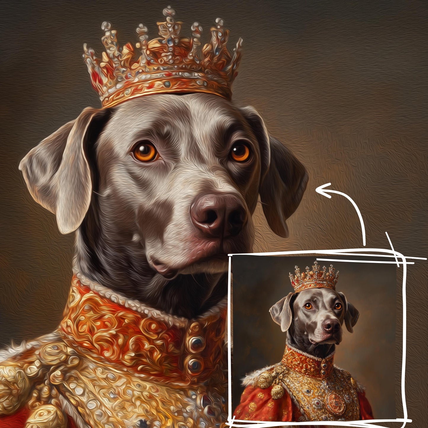 Retrato Real Personalizado para Pets – Pintura a Óleo em Tela | Alta Qualidade, Moderno, Durável, Confortável