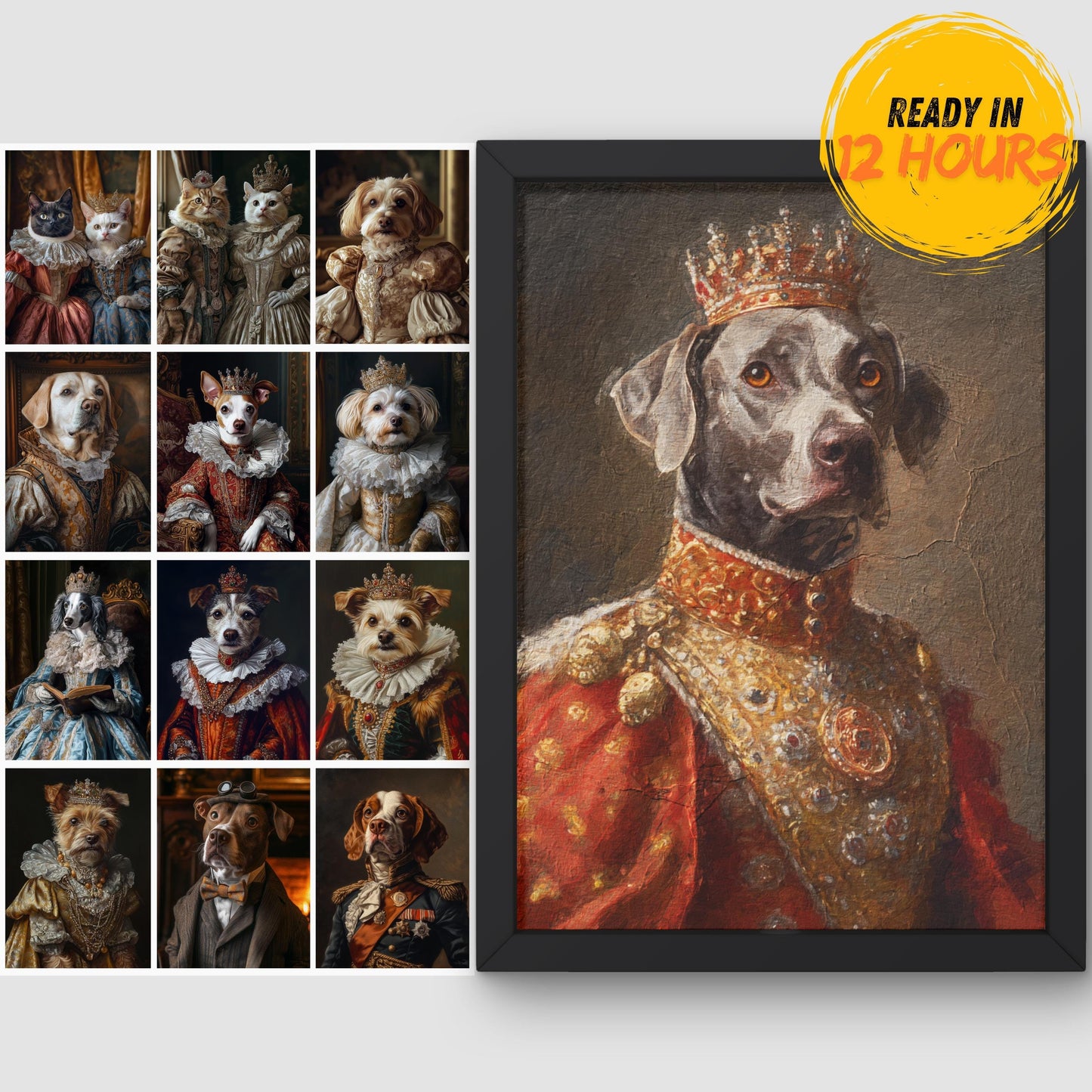 Retrato Real Personalizado para Pets – Pintura a Óleo em Tela | Alta Qualidade, Moderno, Durável, Confortável