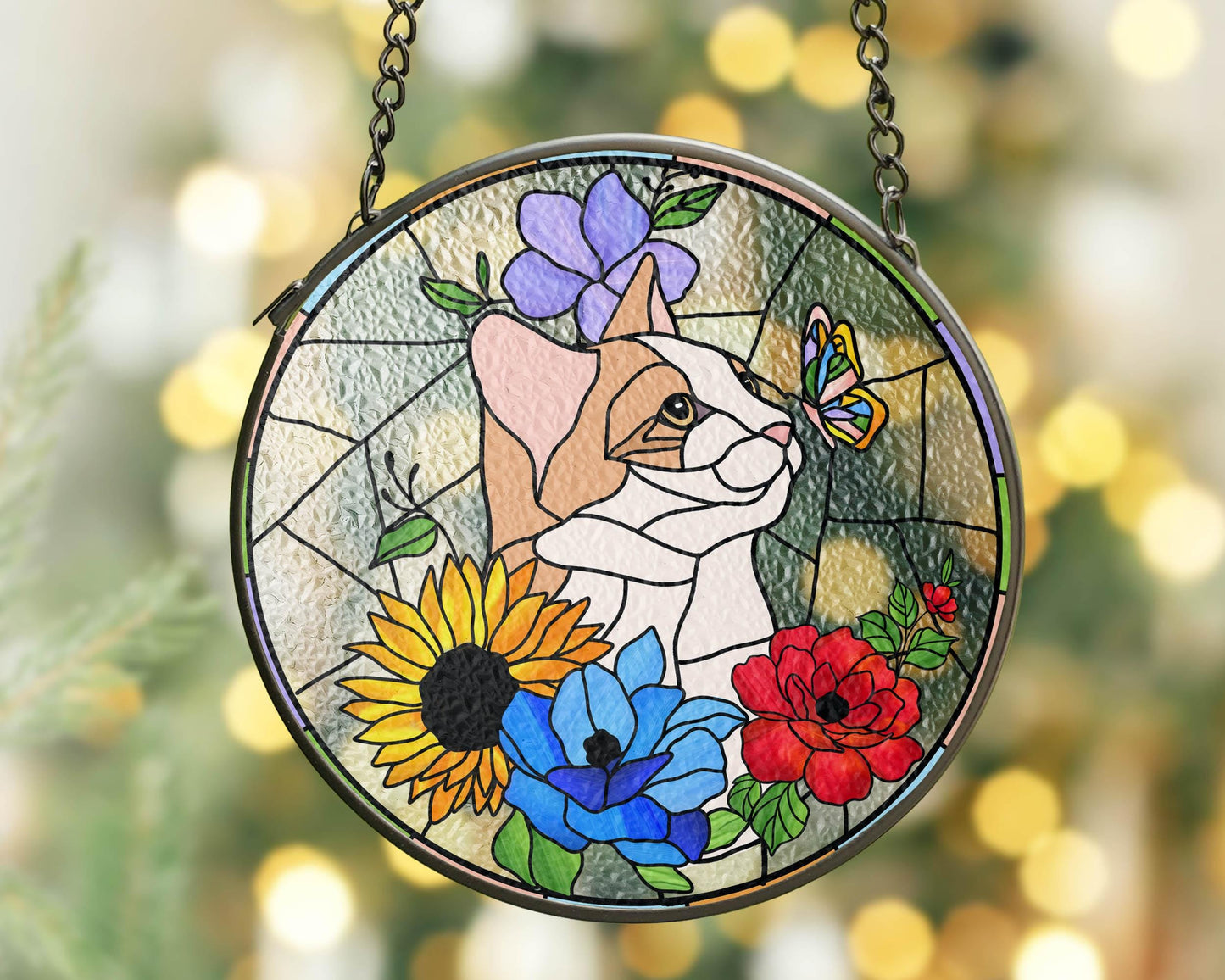 Suncatcher Personalizado com Retrato de Pet – Presente Memorável para Amantes de Animais | Alta Qualidade, Moderno, Durável, Confortável