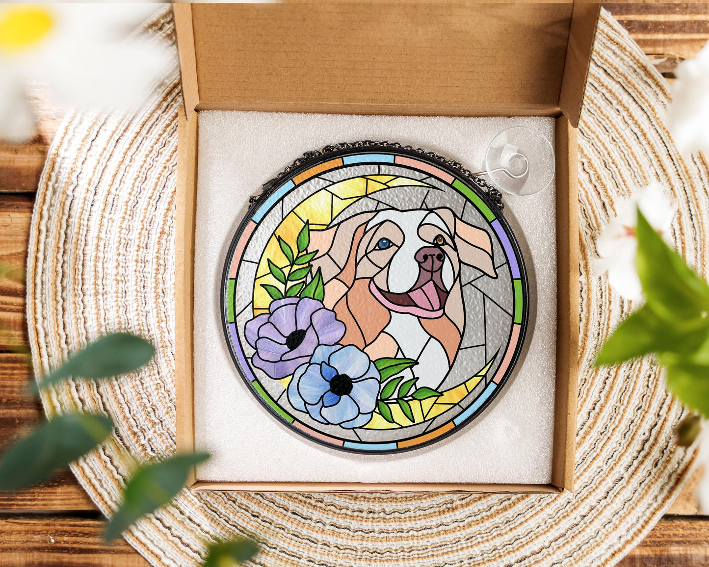 Suncatcher Personalizado com Retrato de Pet – Presente Memorável para Amantes de Animais | Alta Qualidade, Moderno, Durável, Confortável